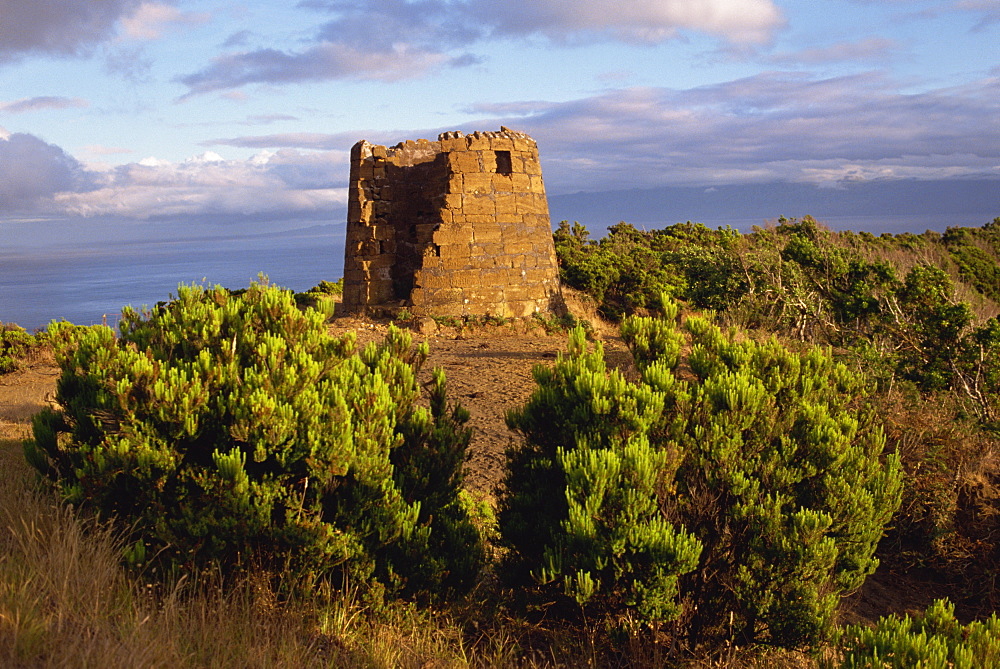 Morro Grande, stone tower, Sao Jorge, Azores, Portugal, Europe