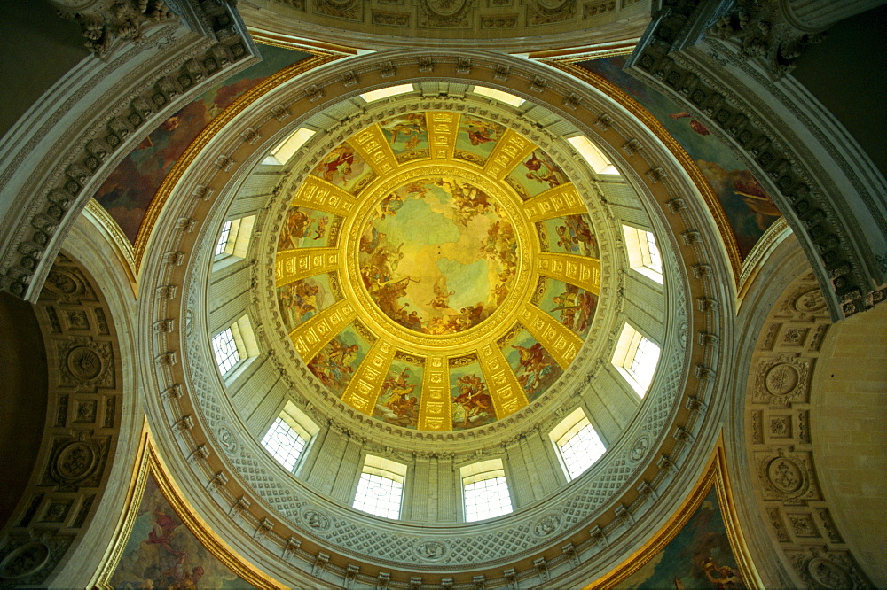 Interior of the dome of Les Invalides, Paris, France, Europe