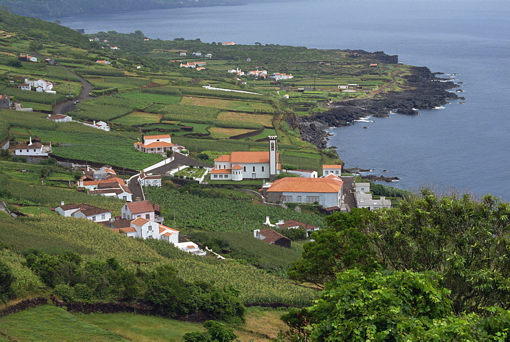 Arrife Miradouro, view to Santa Barbara, Pico, Azores, Portugal, Atlantic, Europe