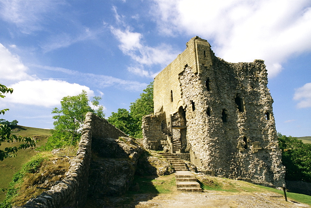 Peveril Castle, Castleton, Peak District, Derbyshire, England, United Kingdom, Europe