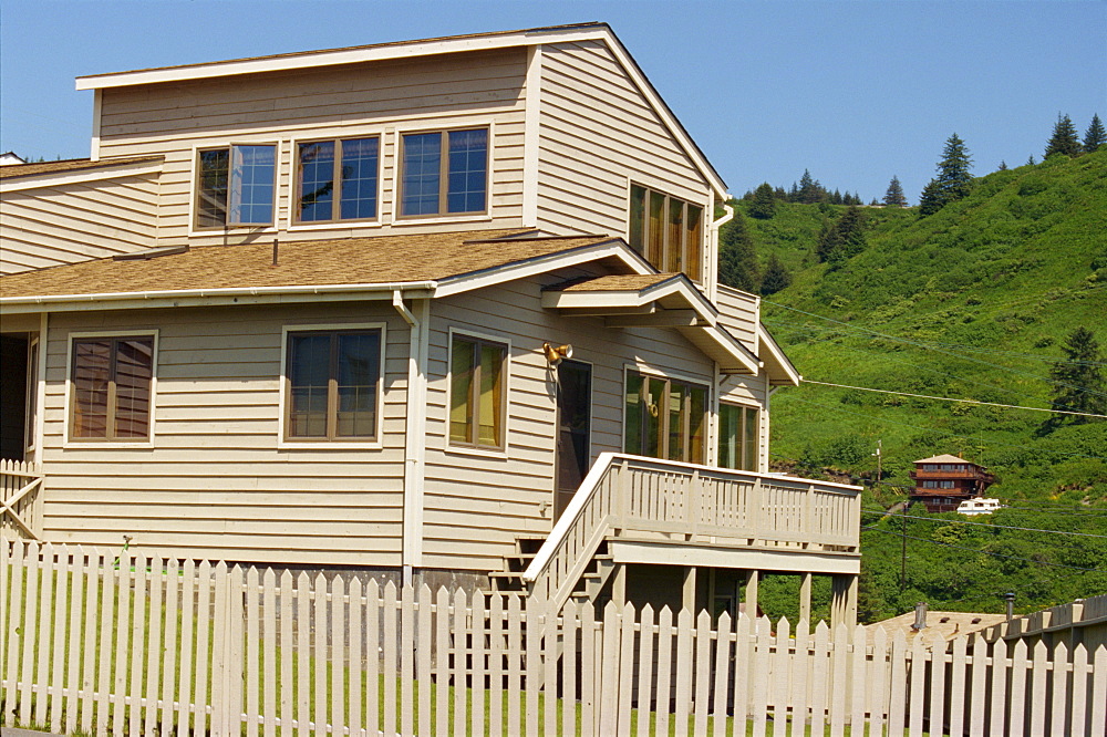 Clinker board house at Kodiak on Kodiak Island, Alaska, United States of America, North America