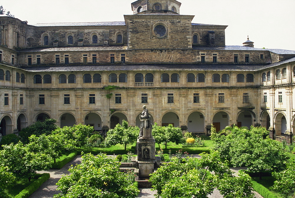 Benedictine monastery dating from the 17th century, Samos, Lugo, Galicia, Spain, Europe