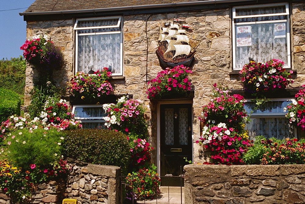 Cottage garden, Marazion, Cornwall, England, United Kingdom, Europe