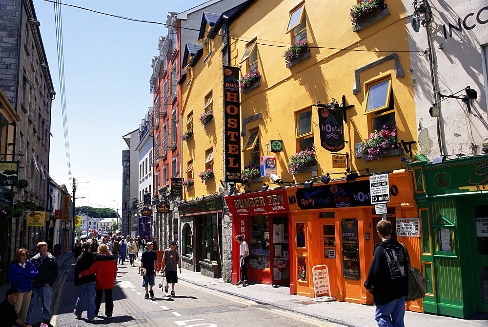 Colourful facades, Galway, County Galway, Connacht, Eire (Republic of Ireland), Europe