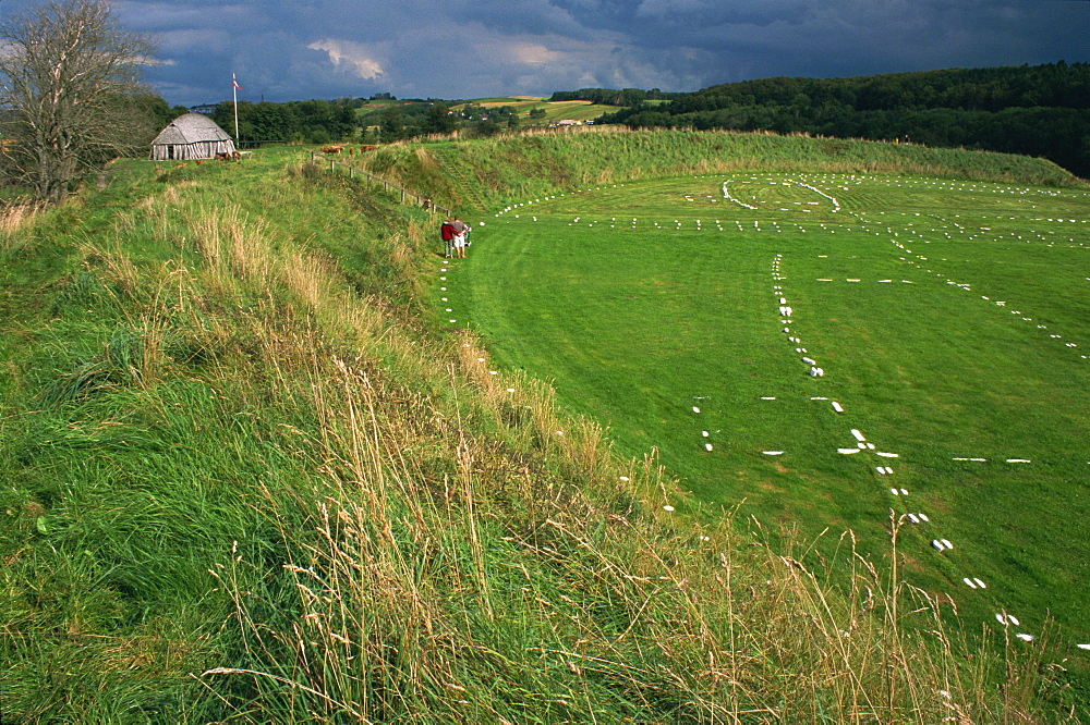 Fyrkat, Viking fortress dating from the 10th century, Hobro, Jutland, Denmark, Scandinavia, Europe