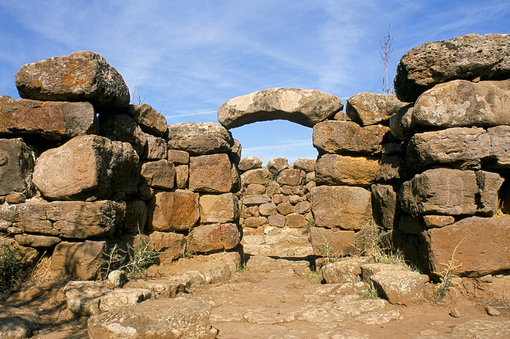 Lintelled doorway entrance, Nuoro province, Sardinia, Italy, Europe