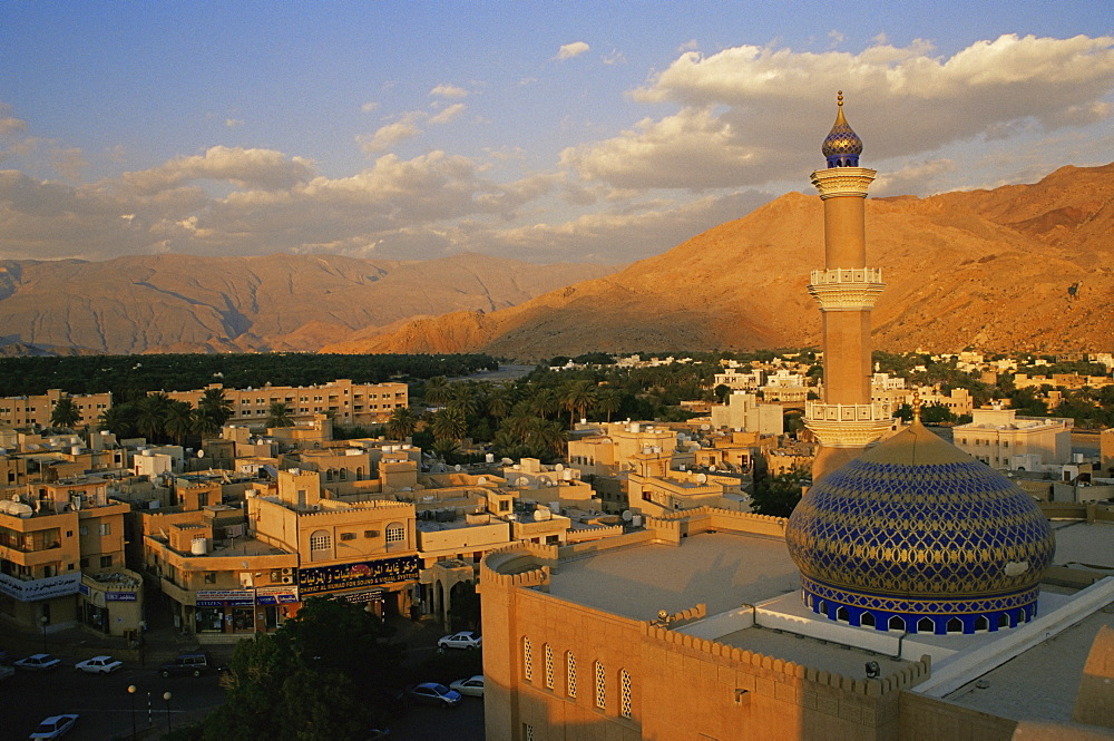 View from Nizwa Fort to western Hajar Mountains, Nizwa, Oman, Middle East