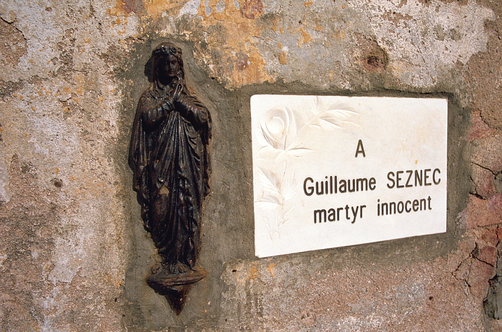 Monument to martyr Seznec, Ile Royale, French Guiana, South America