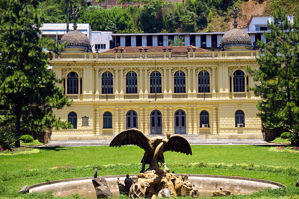 The facade of the Municipal Building dating from 1859 in Petropolis, Brazil, South America