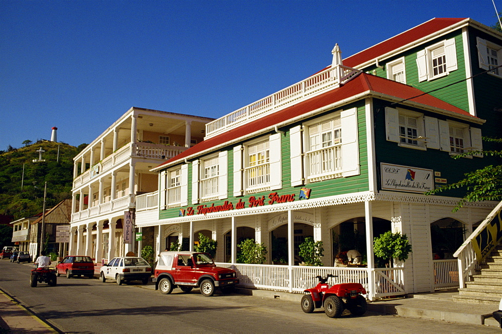 Hotel and restaurant, Gustavia, St. Barthelemy (St. Barts), Leeward Islands, West Indies, Caribbean, Central America