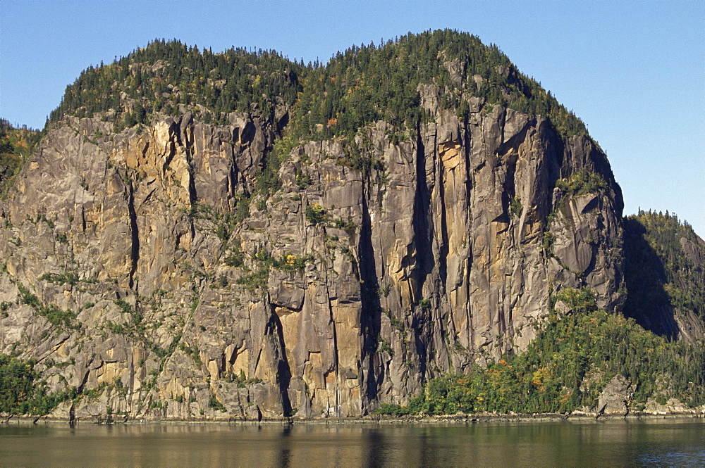 Cape Trinity at entrance to Eternity Bay, Saguenay River, off St. Lawrence, Quebec, Canada, North America