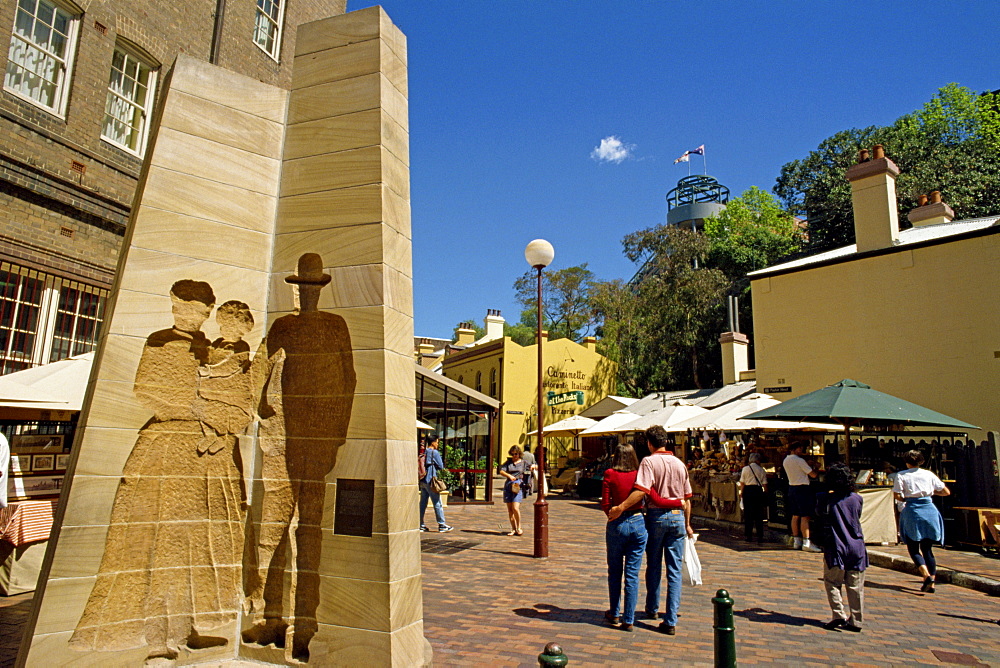 Silhouette sculpture in a square in The Rocks area, Sydney, New South Wales, Australia, Pacific