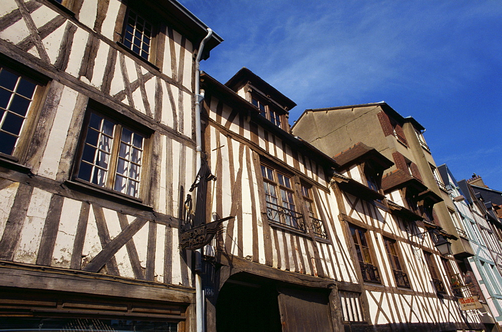 Aitre Saint Maclou, a 16th century charnel house, typical of the half timbered houses in the city of Rouen, Haute Normandie, France, Europe