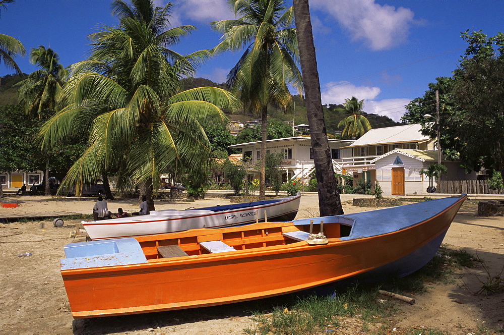 Boat on beach, Port Elizabeth, Bequia, The Grenadines, Windward Islands, West Indies, Caribbean, Central America