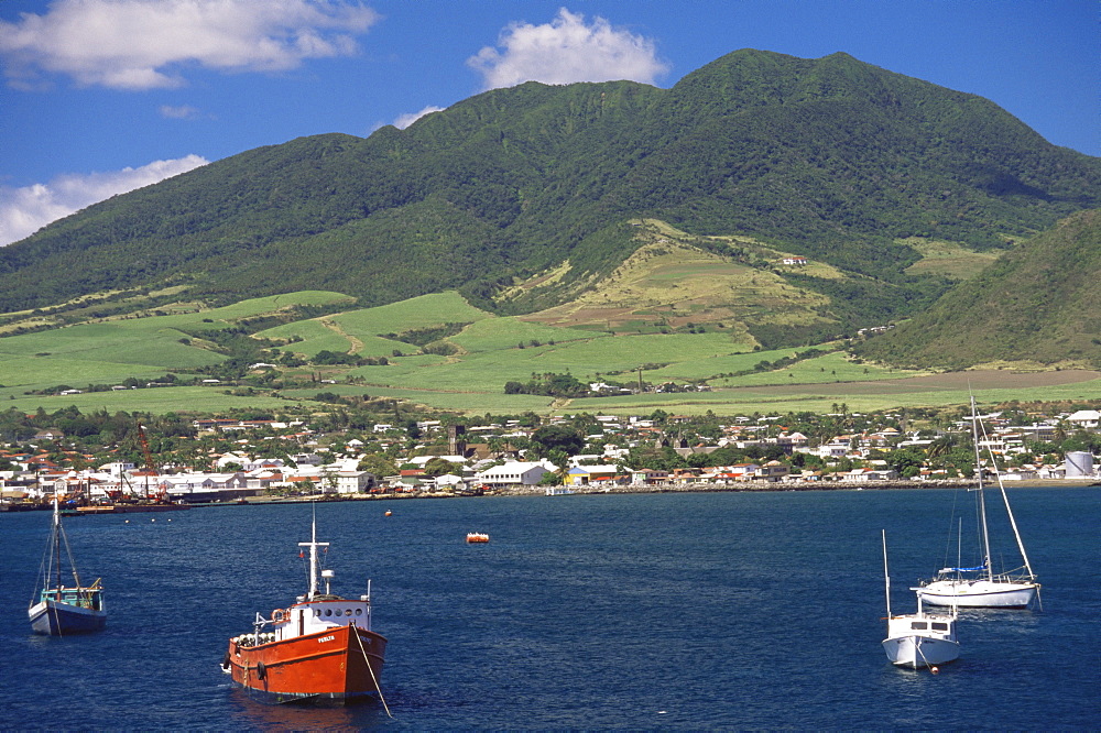 View to Basseterre, St. Kitts, Leeward Islands, West Indies, Caribbean, Central America