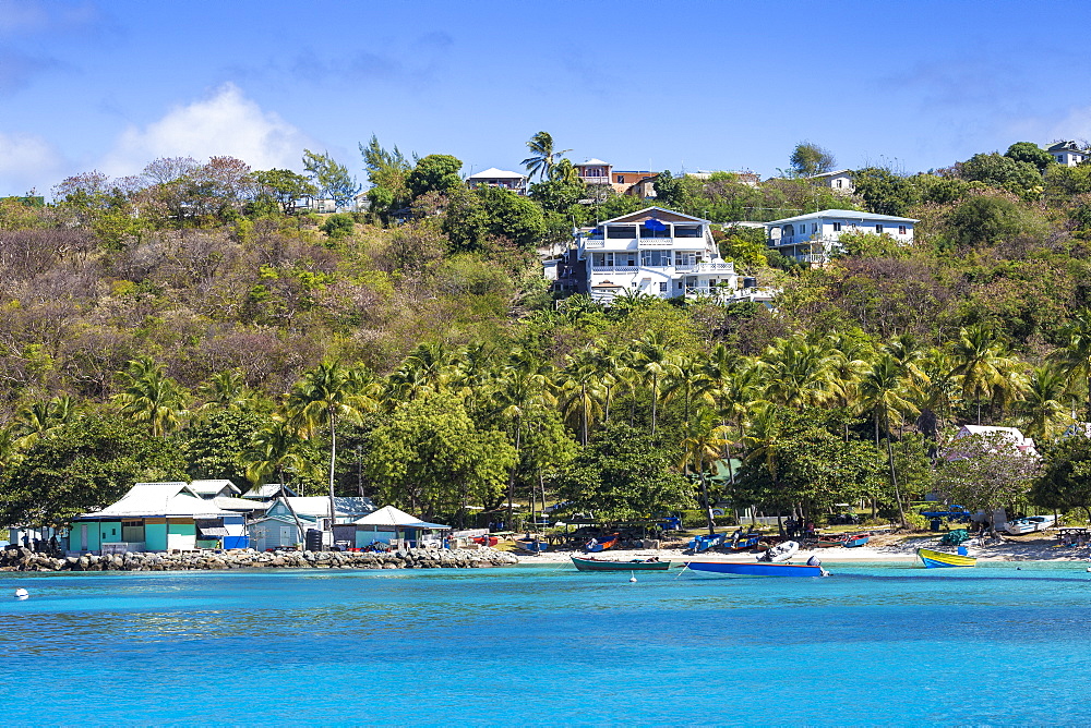 View of Lovell village, Mustique, The Grenadines, St. Vincent and The Grenadines, West Indies, Caribbean, Central America