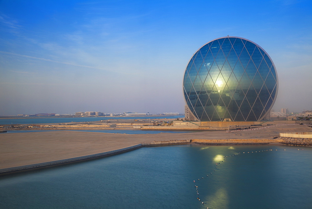 View of Aldar Headquarters, Abu Dhabi, United Arab Emirates, Middle East