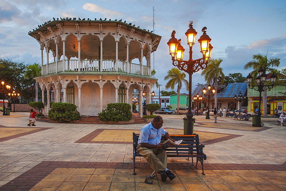 Gazebo in Central Park, Puerto Plata, Dominican Republic, West Indies, Caribbean, Central America