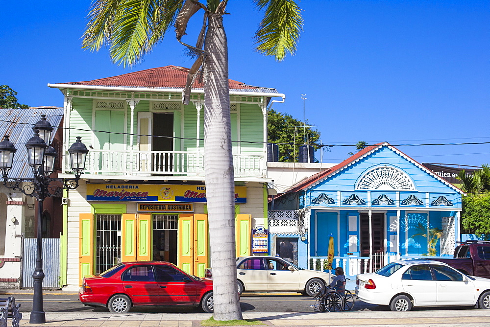 Victorian gingerbread buildings surrounding Central Park, Puerto Plata, Dominican Republic, West Indies, Caribbean, Central America