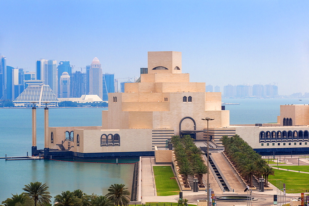 Museum of Islamic Art at dawn, Doha, Qatar, Middle East