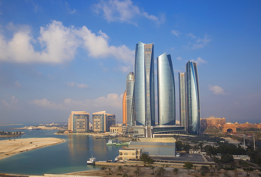 View of Etihad Towers, Abu Dhabi, United Arab Emirates, Middle East