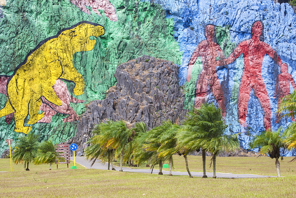 Mural de la Prehistoria, Vinales, Pinar del Rio Province, Cuba, West Indies, Central America