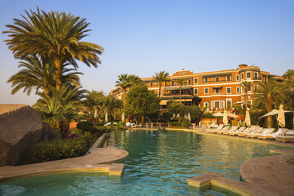 Swimming pool at Sofitel Legend Old Cataract Hotel, Aswan, Upper Egypt, Egypt, North Africa, Africa