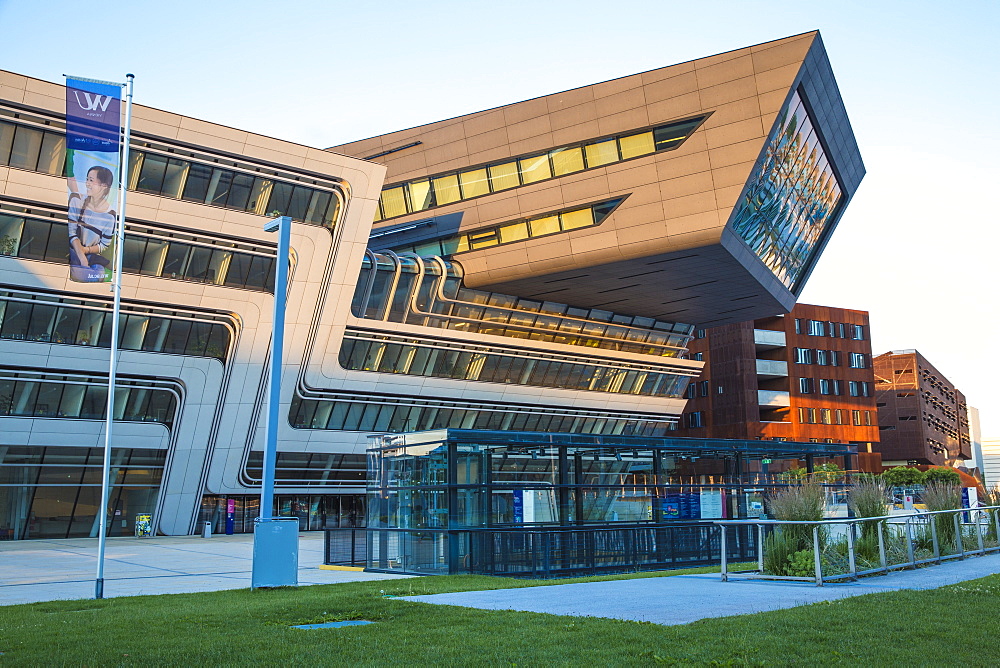 Library at Vienna University of Economics and Business, designed by Zaha Hadid, Vienna, Austria, Europe