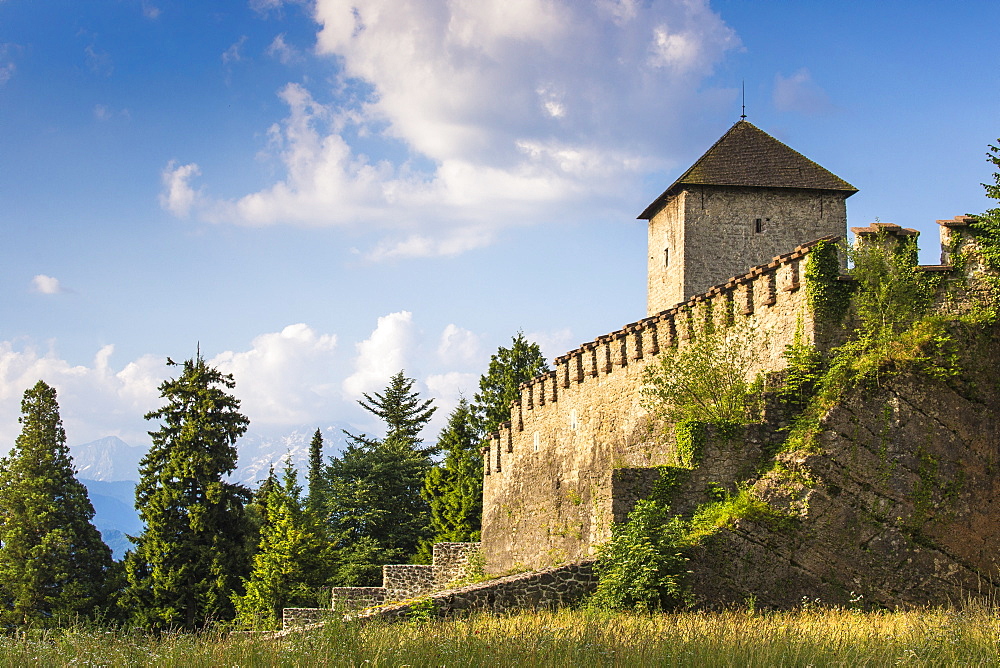 Burgergarde fort and city walls, Monchsberg Hill, Salzburg, Austria, Europe