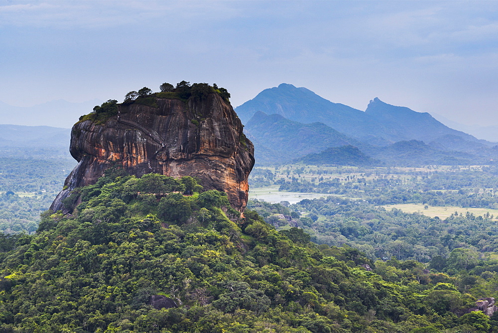 Sigiriya Rock Fortress, UNESCO World Heritage Site, seen from Pidurangala Rock, Sri Lanka, Asia 