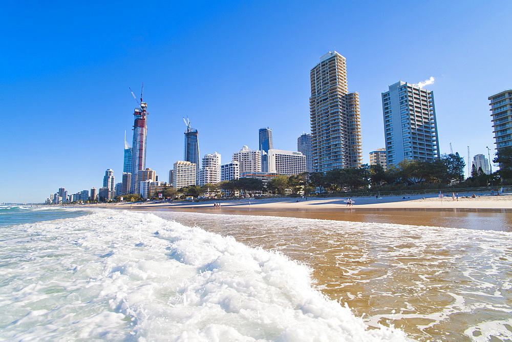 Surfers Paradise beach and high rise buildings, the Gold Coast, Queensland, Australia, Pacific