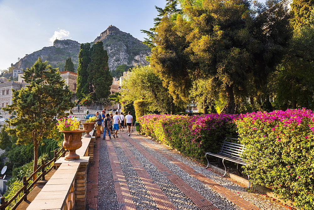 Taormina public gardens in Taormina, Sicily, Italy, Europe 