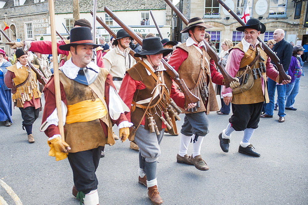 Stow on the Wold English Civil War Reenactment, Gloucestershire, The Cotswolds, England, United Kingdom, Europe