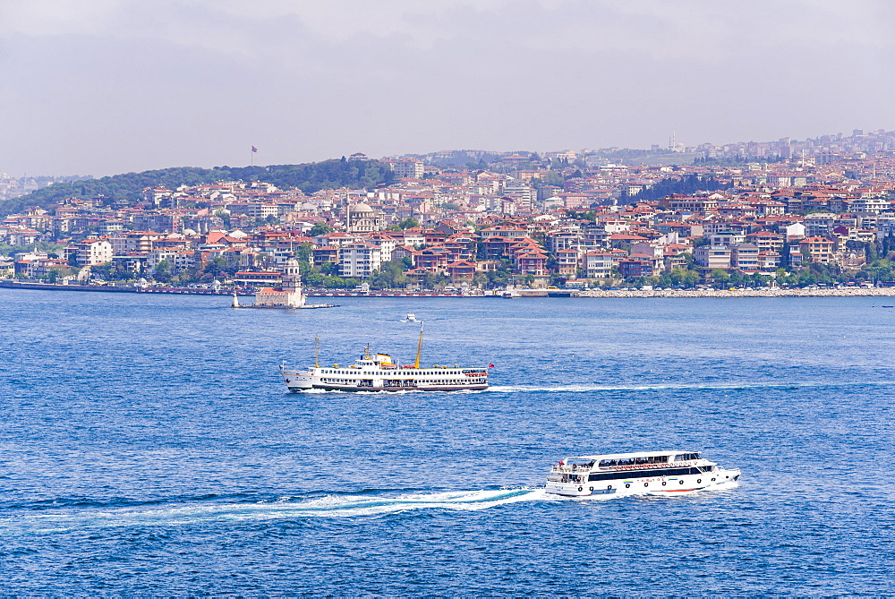 Asian side of Istanbul across the Bosphorus Strait seen from The Topkapi Palace, Istanbul, Turkey, Europe