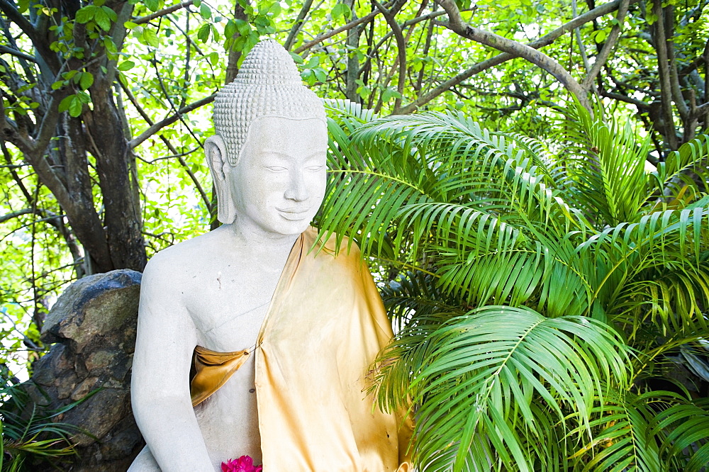 Stone Buddha in The Silver Pagoda at The Royal Palace, Phnom Penh, Cambodia, Indochina, Southeast Asia, Asia