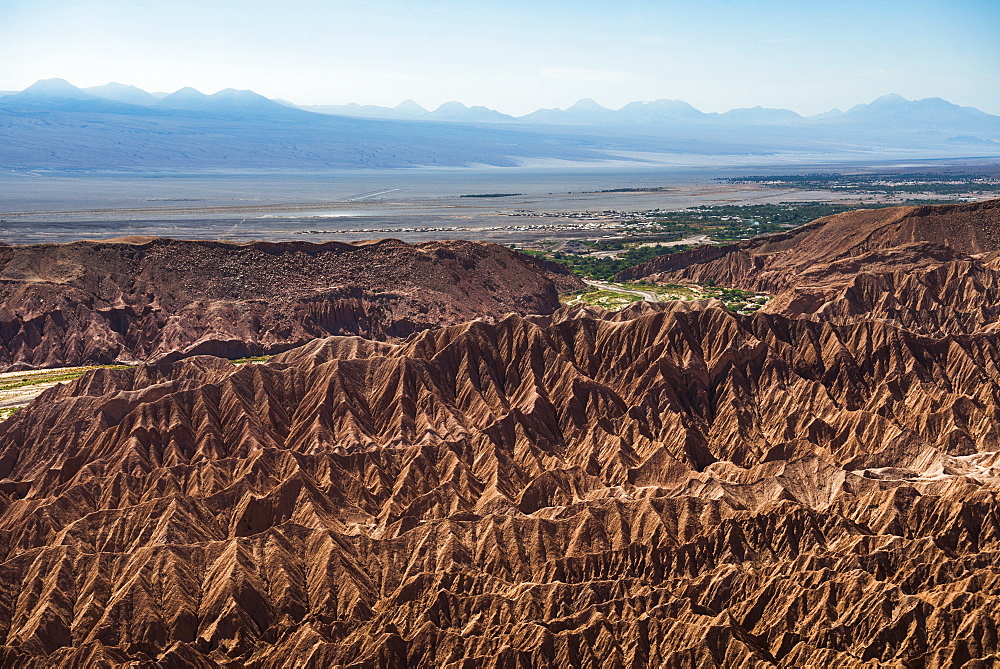 Death Valley (Valle de la Muerte), with San Pedro de Atacama behind, Atacama Desert, North Chile, Chile, South America