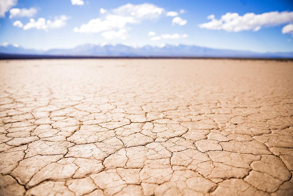 El Barreal Blanco de la Pampa del Leoncito, a dried river bed at Barreal, San Juan Province, Argentina, South America