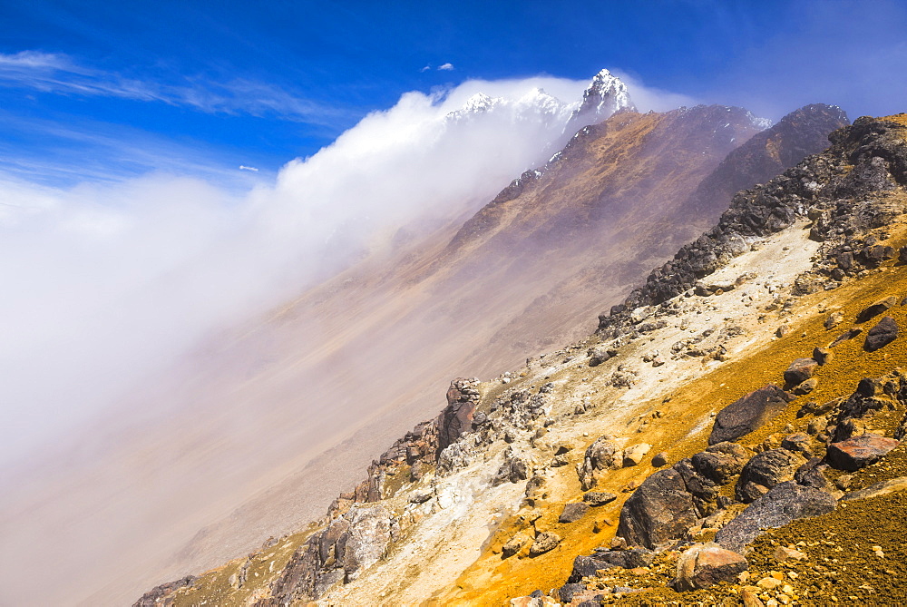 The 5126m summit of Illiniza Norte Volcano, Pichincha Province, Ecuador, South America