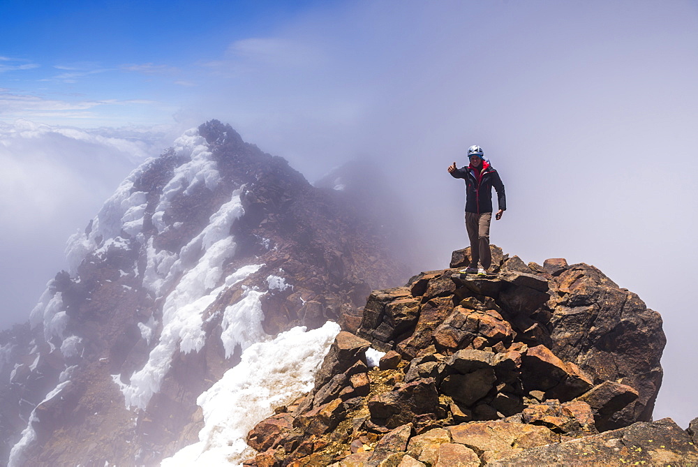 The 5126m summit of Illiniza Norte Volcano, Pichincha Province, Ecuador, South America