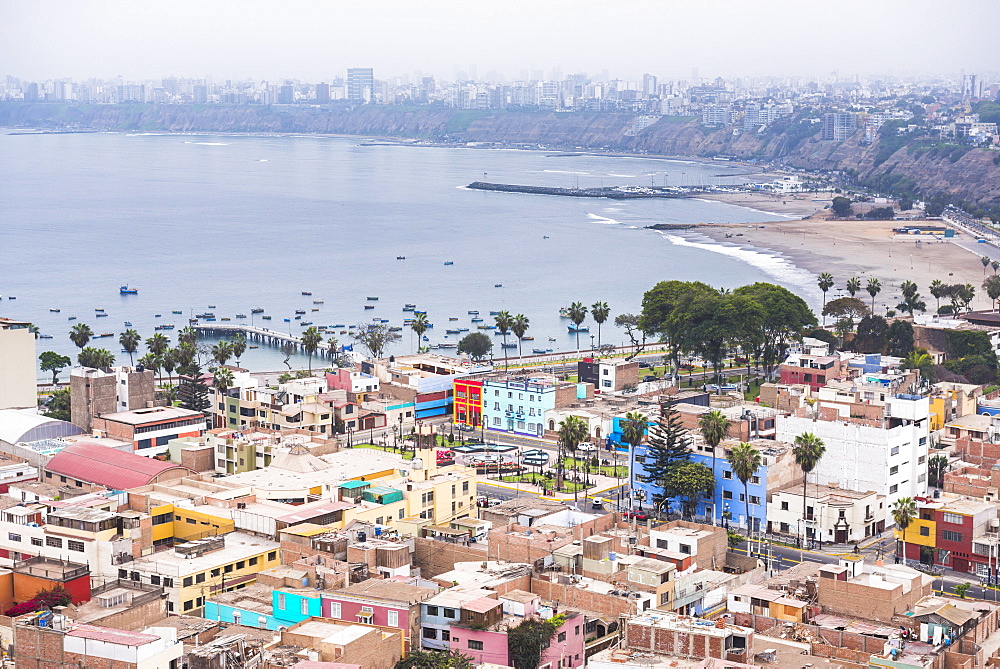 Lima seen from Cerro San Cristobal, Lima Province, Peru, South America