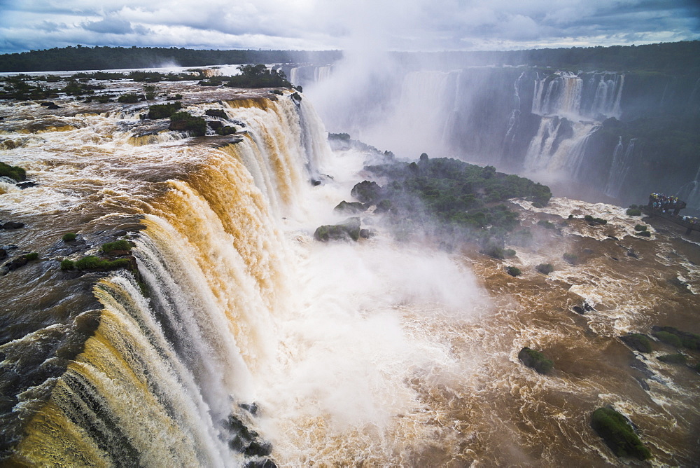 Iguazu Falls (Iguacu Falls) (Cataratas del Iguazu), UNESCO World Heritage Site, seen from the Brazilian side, border of Brazil Argentina and Paraguay, South America