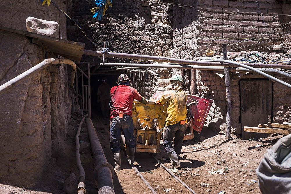 Miners working at Potosi silver mines, Department of Potosi, Bolivia, South America