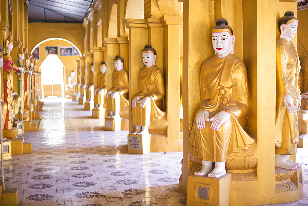 Golden Buddhist Temple at Amarapura, Mandalay, Mandalay Region, Myanmar (Burma), Asia