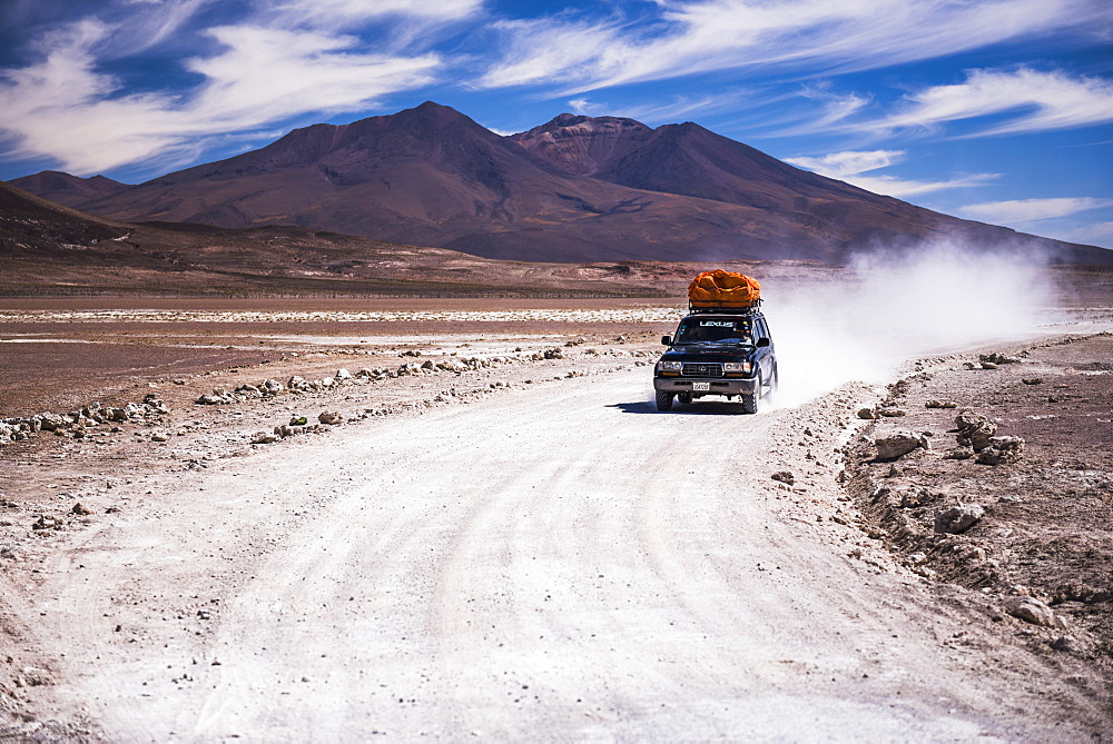 A 4wd Bolivian Altiplano tour passing volcanoes, South-West Bolivia, South America