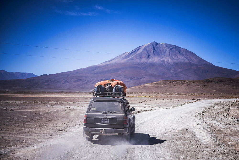 A 4wd Bolivian Altiplano tour passing volcanoes, South-West Bolivia, South America