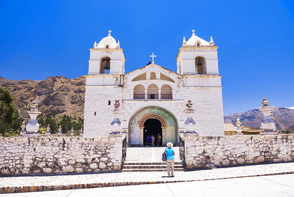 Iglesia de Santa Ana de Maca, a church in Maca, Colca Canyon, Peru, South America