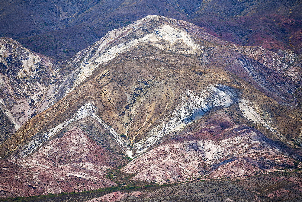 Colourful rocks in Cactus National Park (Parque Nacional Los Cardones), Cachi Valley, Calchaqui Valleys, Salta Province, North Argentina, South America