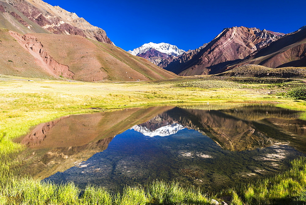 Aconcagua, at 6961m, the highest mountain in the Andes Mountain Range, Aconcagua Provincial Park, Mendoza Province, Argentina, South America