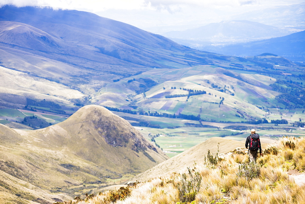 Hiking on Illiniza Norte Volcano, one of the two Illinizas, Pichincha Province, Ecuador, South America