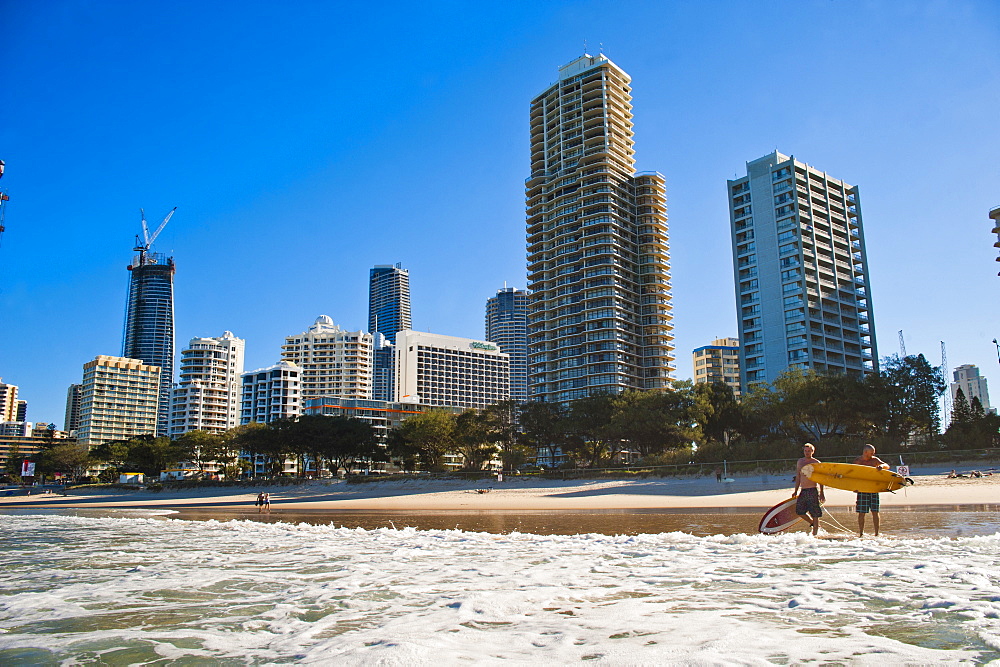 Surfers at Surfers Paradise, Gold Coast, Queensland, Australia, Pacific